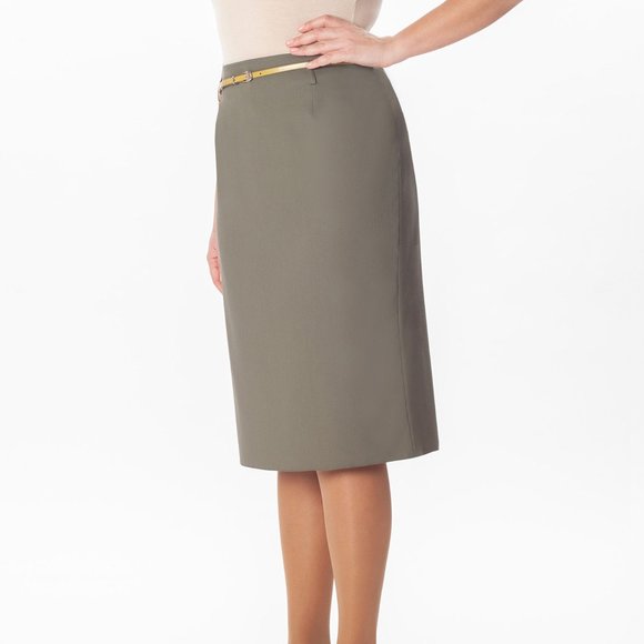 Khaki Straight Skirt - Picture 2 of 3